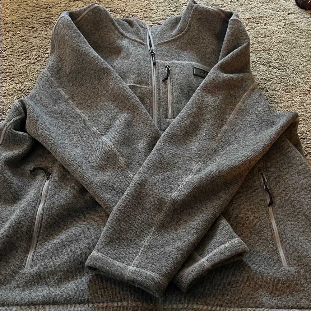 The North Face Men's Zip Up Gray Sweatshirt/Jacket with 3 pockets  and hood